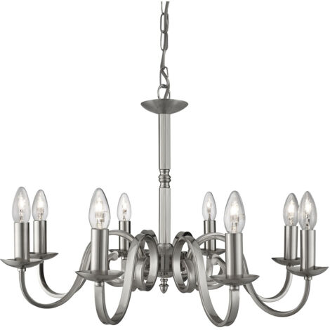 Searchlight Richmond - Lampadario 8 Luci Finitura Argento Satinato, E14
