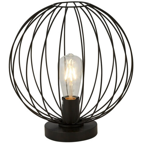 Searchlight Rondo Lampe de table avec cadre en fil de fer noir