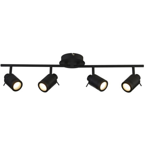 Searchlight Samson 4-flammiger IP44 Badezimmerspot SplitBar, Mattschwarz IP44