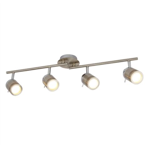 Searchlight Samson - 4 Licht Badezimmer Deckenstrahler Bar Satin Silber IP44, GU10