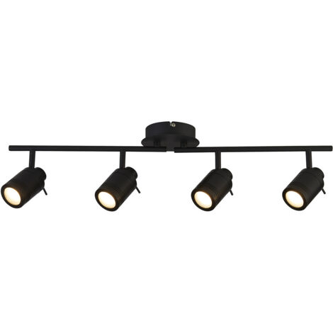 Searchlight Samson Spot da bagno a 4 luci IP44 SplitBar, nero opaco IP44