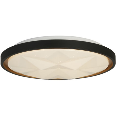 Searchlight Satellite Plafonnier LED, noir avec diffuseur effet étoile