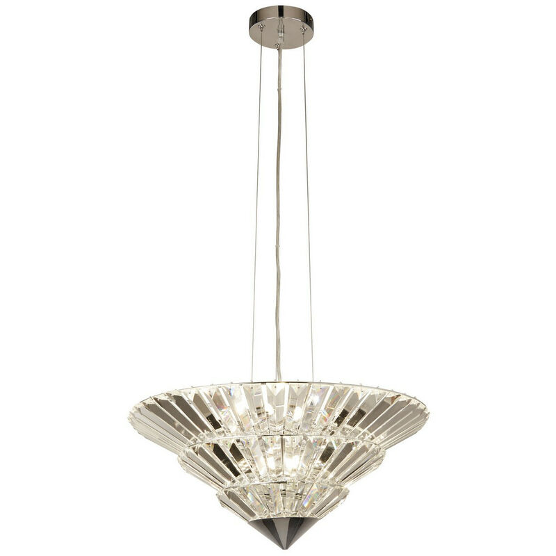 Savannah 8 Light Pendant To Flush Chrome, Clear Crystal - Searchlight