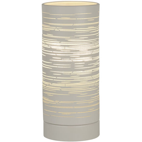 Searchlight Savvy Lampada da tavolo in metallo bianco graffiato