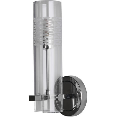 Searchlight Scope Lampada da parete per bagno, cromata, vetro trasparente acidato