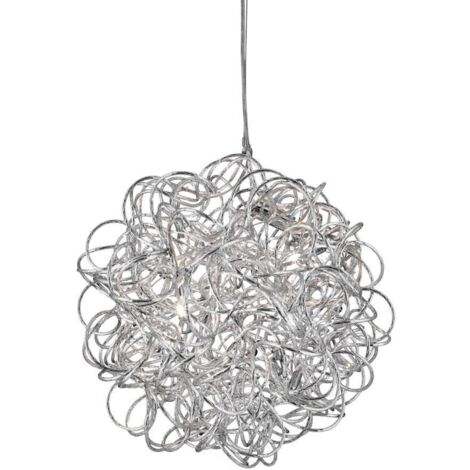 Searchlight Scribble - Sospensione a soffitto a 6 luci a nastro cromato, lampadina G4