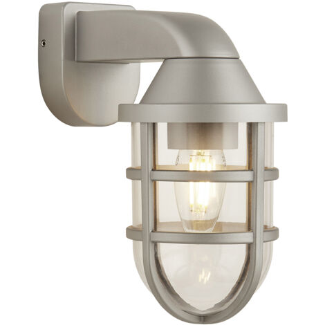 Searchlight Seaside Lanterna da parete per esterni in plastica argentata