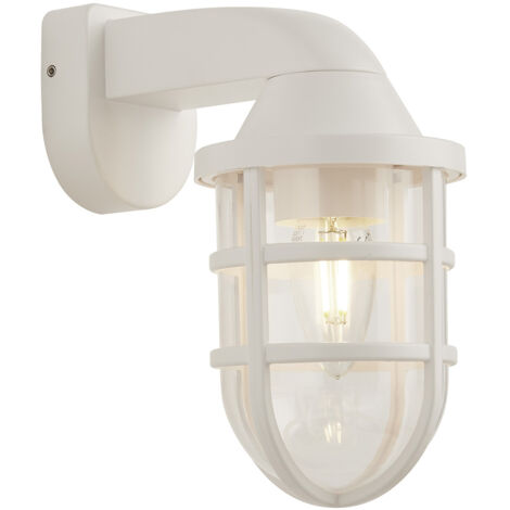 Searchlight Seaside Lanterna da parete per esterni in plastica bianca