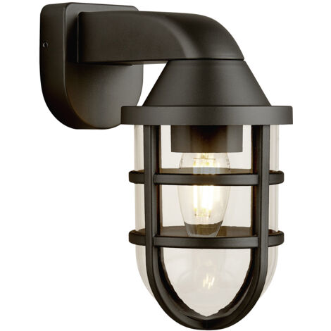 Searchlight Seaside Lanterna da parete per esterni in plastica nera