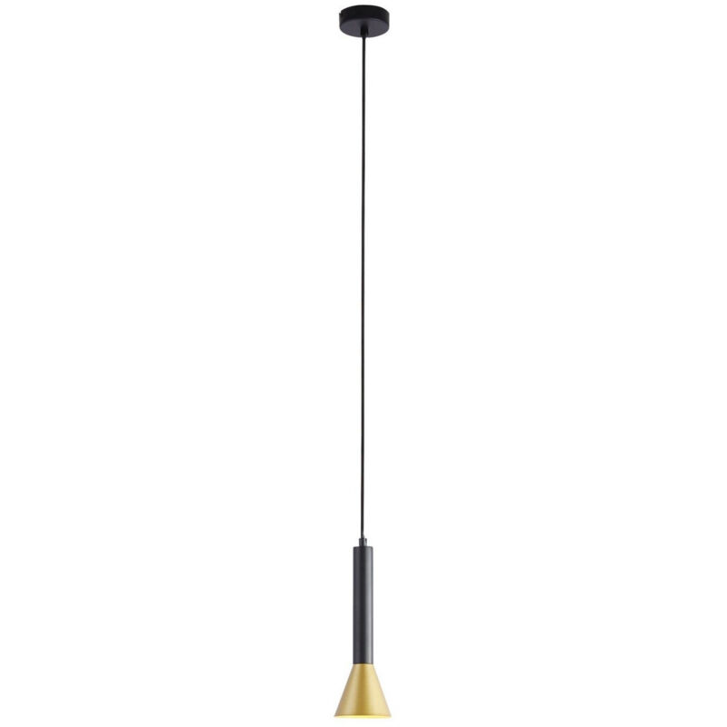 Signal Pendant Black, Gold Metal - Searchlight