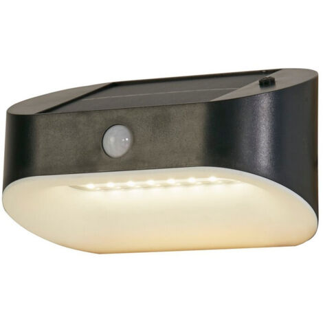 Searchlight Solar Applique d'extérieur en métal noir et polycarbonate blanc