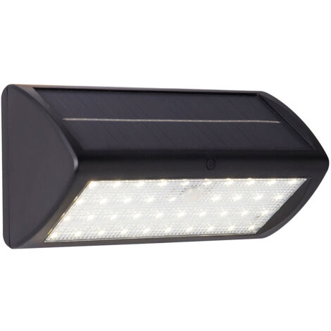 Searchlight Solar Lampada da parete per esterni in metallo nero e policarbonato bianco