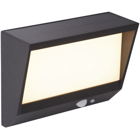 Searchlight Solar Lampada da parete per esterni in metallo nero e policarbonato bianco