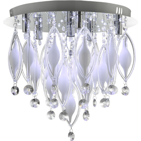 Searchlight Spindle - Plafonnier LED à 6 Lumières, Chrome et Verre avec Télécommande, G9
