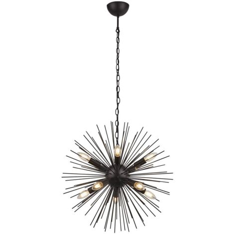 Searchlight SPUTNIK - Luminaire suspendu sphérique à 10 ampoules, noir