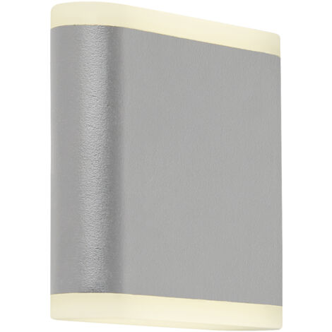 Searchlight Stratford Applique d'extérieur LED Up/Down Grise, Diffuseur Givré IP44 4000K
