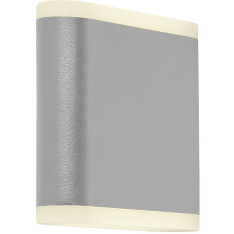 Searchlight Stratford Applique LED da esterno Up/Down Grigio, Diffusore Satinato IP44 4000K