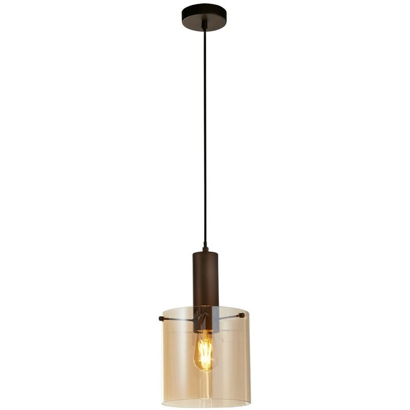 Sweden Pendant Mocha, Amber Glass - Searchlight