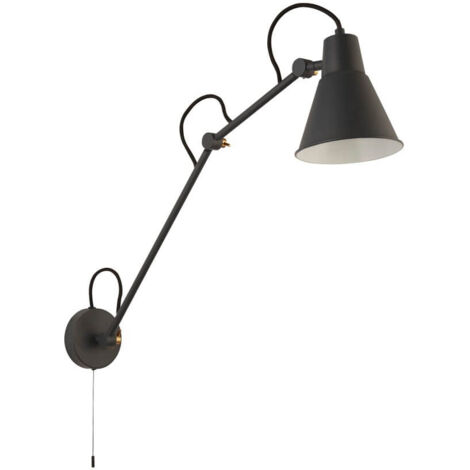 Searchlight Swing Arm Applique Murale Gris Métal