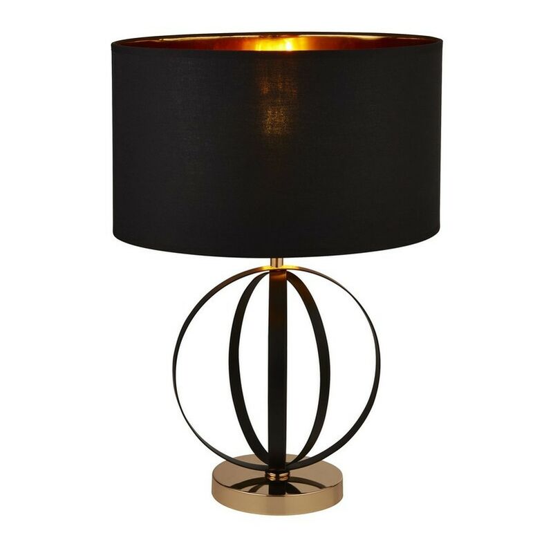Searchlight - Table Lamp Black, Gold with Black Shade, Gold Inner