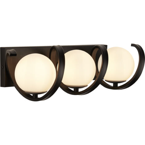 Searchlight Twister Applique murale à 3 lumières, noir mat, verre opale mat