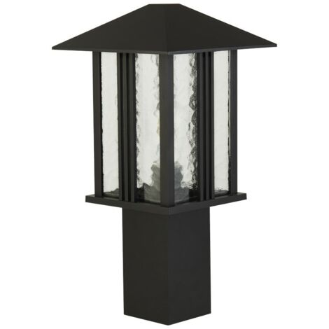 Searchlight Venice Poteau Extérieur 1 Lumière (Hauteur 450mm) - Noir Avec Verre À Eau