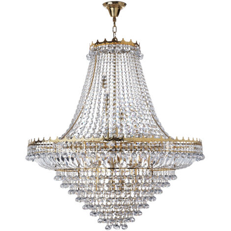 Searchlight Versailles - Lampadario a 19 luci finitura oro, attacco E14
