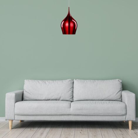 Searchlight Vibrant - Luminaire suspendu à 1 lumière, grand dôme, rouge, E27