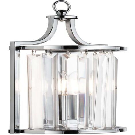 Searchlight Victoria - Applique murale à 1 lumière, chrome, avec verre, E14