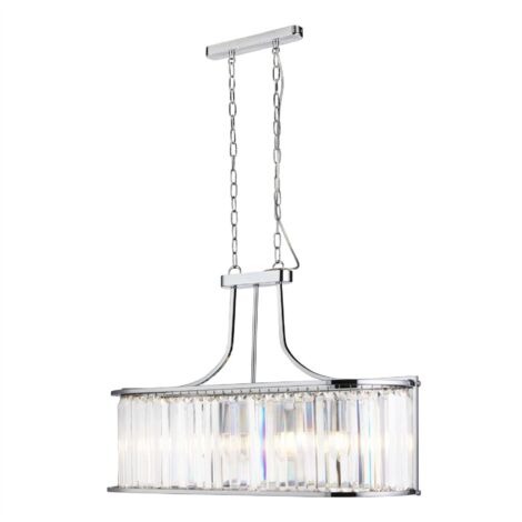 Searchlight Victoria - Suspension à 5 ampoules, chrome, avec verre, E27