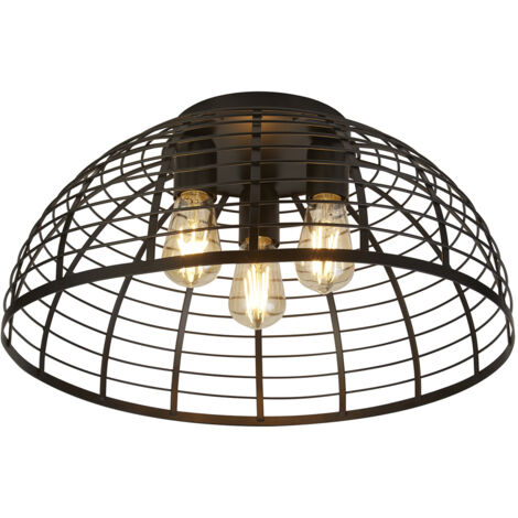 Searchlight Vision Gabbia a 3 luci a filo in metallo nero opaco