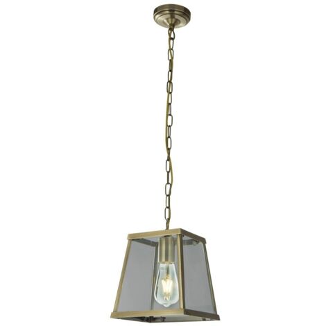 Searchlight Voyager - Suspension lanterne à 1 lumière, laiton antique, E27