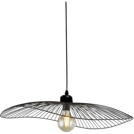 Searchlight Wave Lampada a sospensione trasformabile in plafoniera a filo - Metallo nero