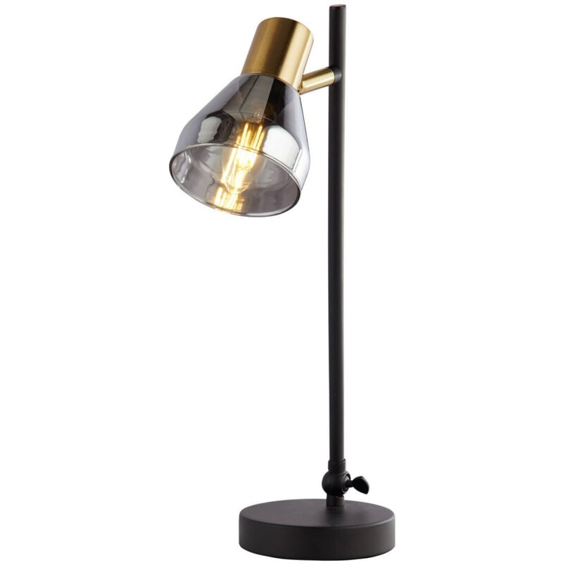 Westminster Table Lamp Black, Satin Brass, Smoked - Searchlight