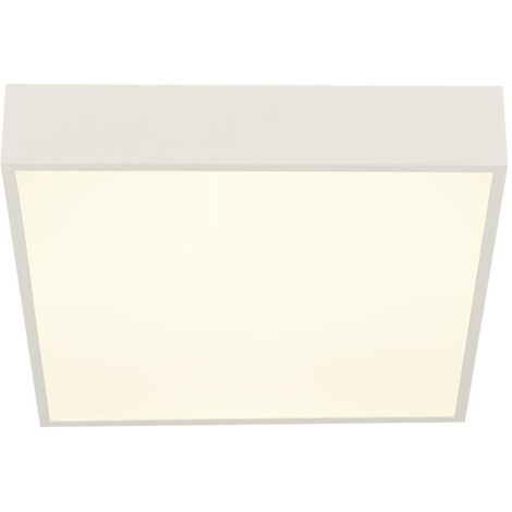 Searchlight Zeus Plafonnier salle de bain carré 1 lumière, blanc IP44 3000K