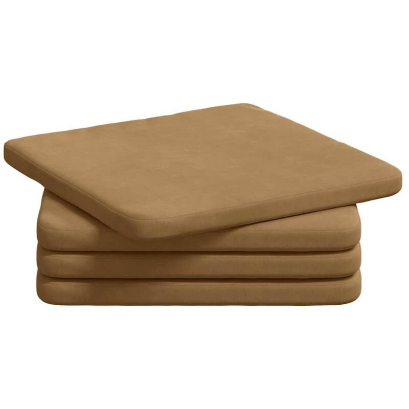 Seat Cushions 4 Pcs Brown 40 X 40 X 3 Cm Velvet Vidaxl
