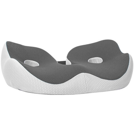 Seating Cushion Soft Comfortable Breathable Buckle Curved Chair Cushion for Office Working Dark Gray 48x39x14cm/18.9x15.4x5.5in(Approx.)