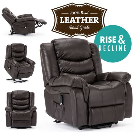 main image of "SEATTLE ELECTRIC RISE LEATHER RECLINER ARMCHAIR SOFA HOME LOUNGE CHAIR - different colors available"
