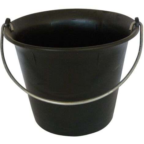 SEAU 11L NOIR PLASTIQUE FOND ARRONDI ANSE 6,8 MONDELIN - 341020