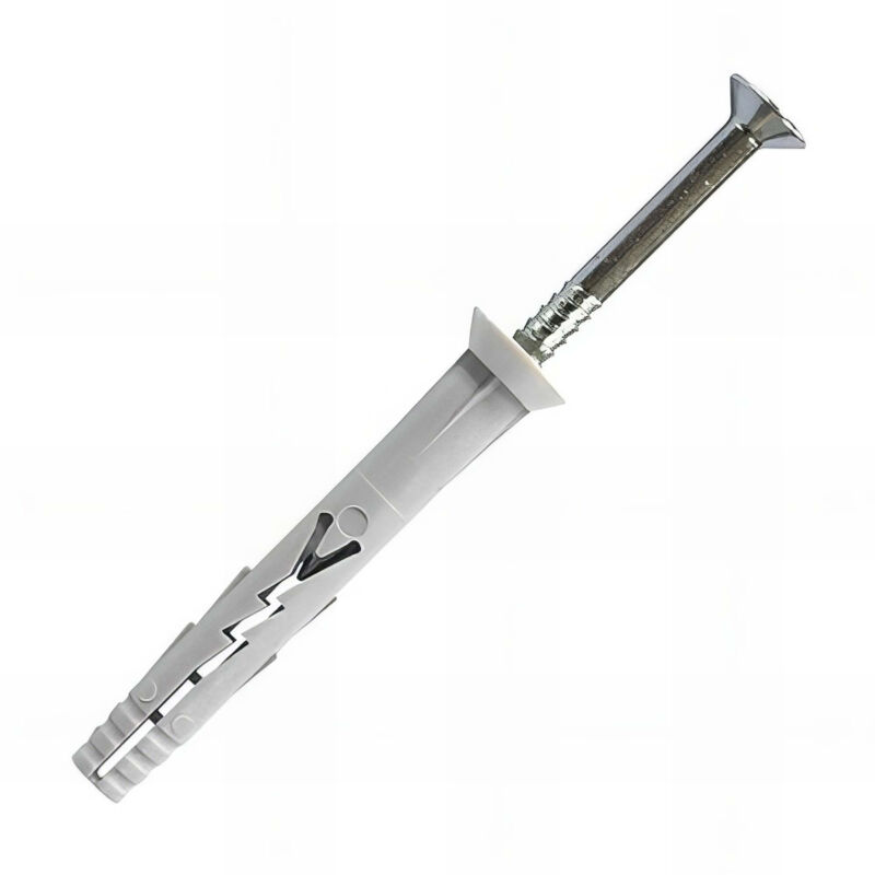 Seau 500 chevilles clou acier multi-matériaux à frapper, tête fraisée, nylon - 6 x 40 mm