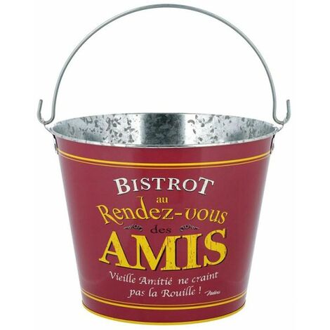 Seau à canettes en métal rétro Bistrot