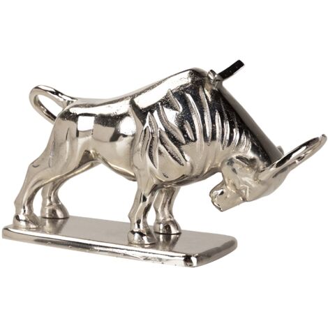 Seau à champagne en aluminium argenté Bull 44x13x24 cm