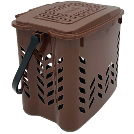 Seau à compost ajouré pour la cuisine - 7 litres - Marron - C080057