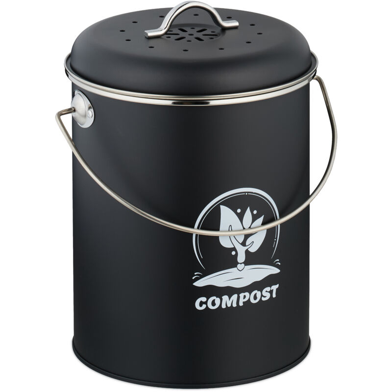 relaxdays - seau à compost avec filtre à odeur, One Size