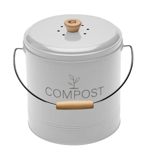 Seau à compost rond 4.5l blanc - Guillouard - 040606
