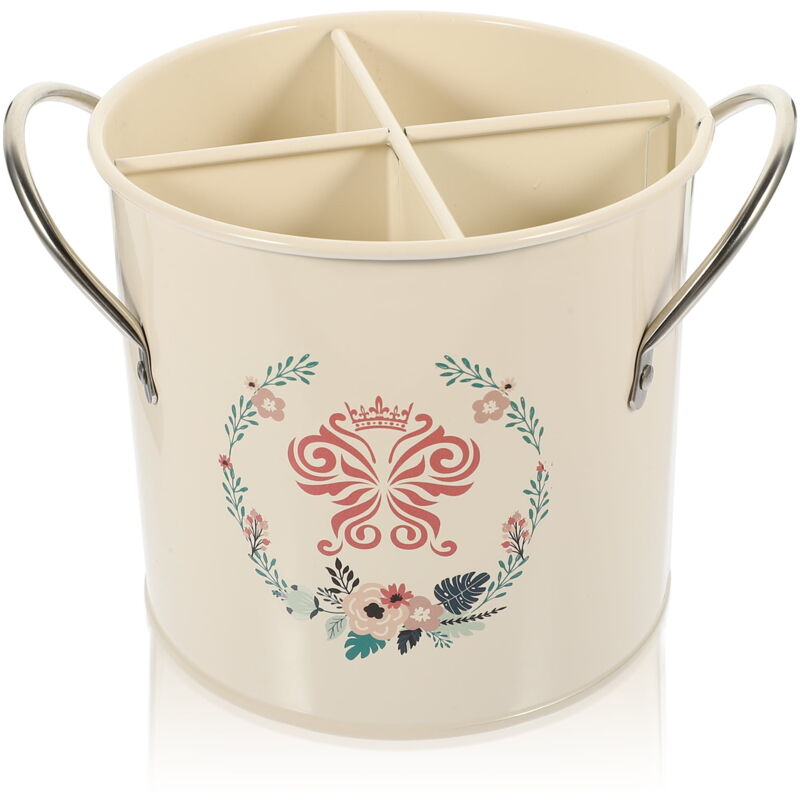 Seau à couverts de style rétro, support décoratif pour baguettes, panier à vaisselle multi-grilles, fournitures de cuisine