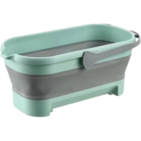 Seau à Eau de pêche Pliable en Silicone, Seau de pêche rectangulaire, Bassin de Lavage en Plastique Portable, Peu encombrant, Grande capacité, Pliable, antidérapant pour Le Camping,