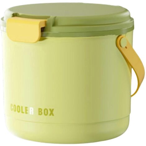 Seau à glace avec couvercle et bac intégré, compatible réfrigérateur et isotherme