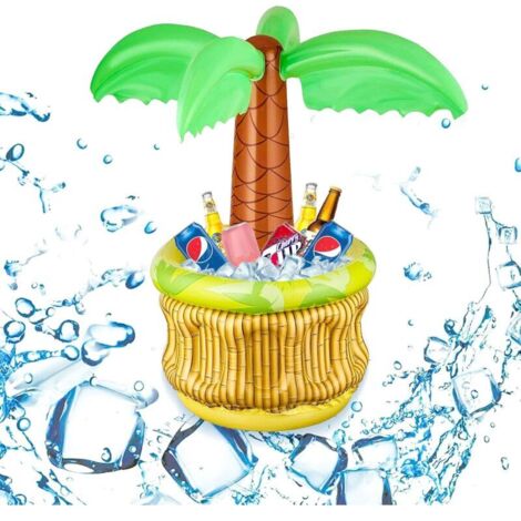 Seau à Glace Gonflable en Cocotier,Refroidisseur de Palmier,Piscine Seau à Glace,Gonflable Conteneur Boissons,Seau à Glace Cocotier,Seau à Glace PVC Boissons,Pour Beach Party Tropical Hawaïenne