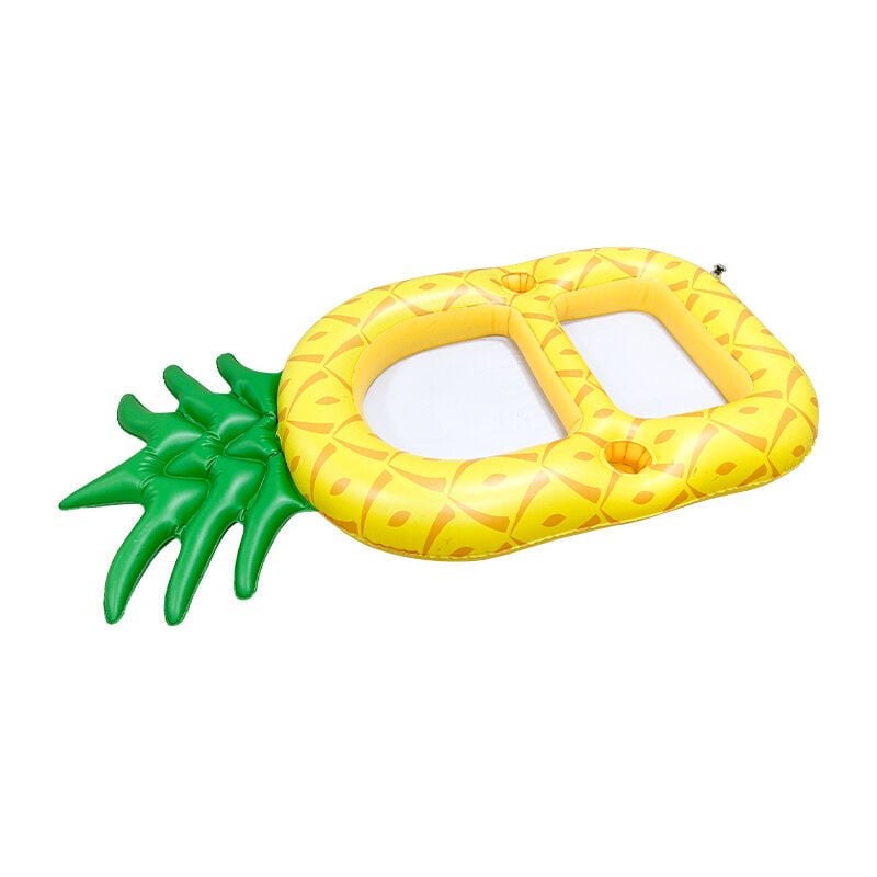 Seau à glace portable gonflable en PVC eau Ice Bar ananas Floating pour Party avec support à sous-verres poreux 130x65cm Accessoires de fête Seau à